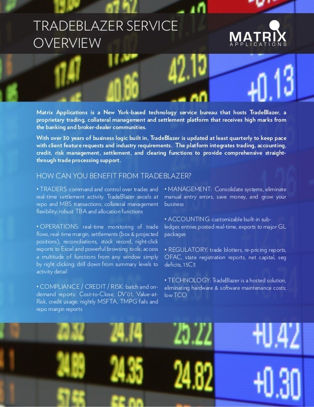 Matrix Applications TradeBlazer Collateral Management System