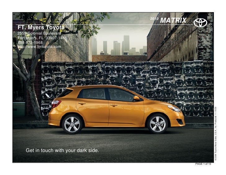 2010 Toyota Matrix Ft Myers Toyota Fort Myers Fl