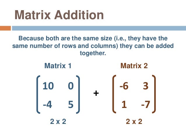 Matrix addition - By Brian Brock