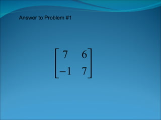 Answer to Problem #1 