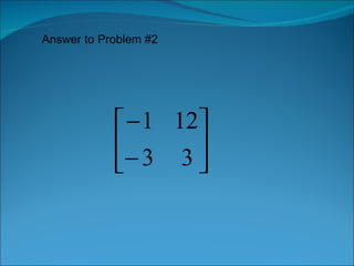 Answer to Problem #2 