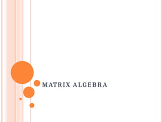 MATRIX ALGEBRA
 