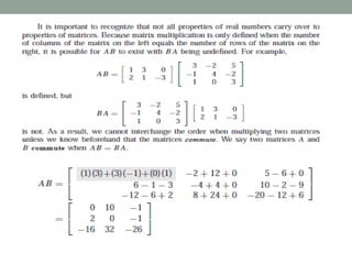 definition types operations properties application of matrices | PPT