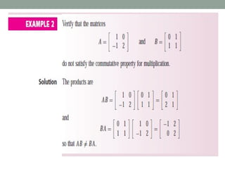 definition types operations properties application of matrices | PPT