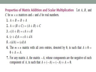definition types operations properties application of matrices | PPT
