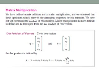 definition types operations properties application of matrices | PPT