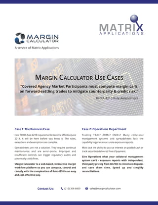 Matrix applications   margin calculator use cases - public