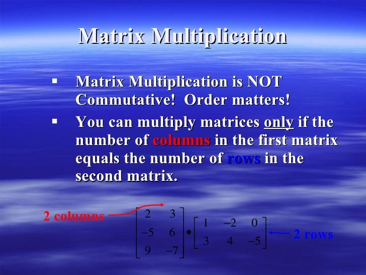 5*5 multiplication matrix Matrix basic operations