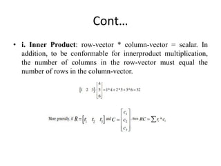 Brief review on matrix Algebra for mathematical economics | PPTX