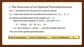 Matrix chain multiplication in design analysis of algorithm | PPTX