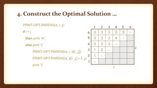 Matrix chain multiplication in design analysis of algorithm | PPTX