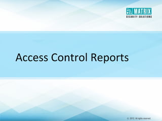 Matrix Security Solutions: COSEC - Access Control and Time-Attendance | PPT