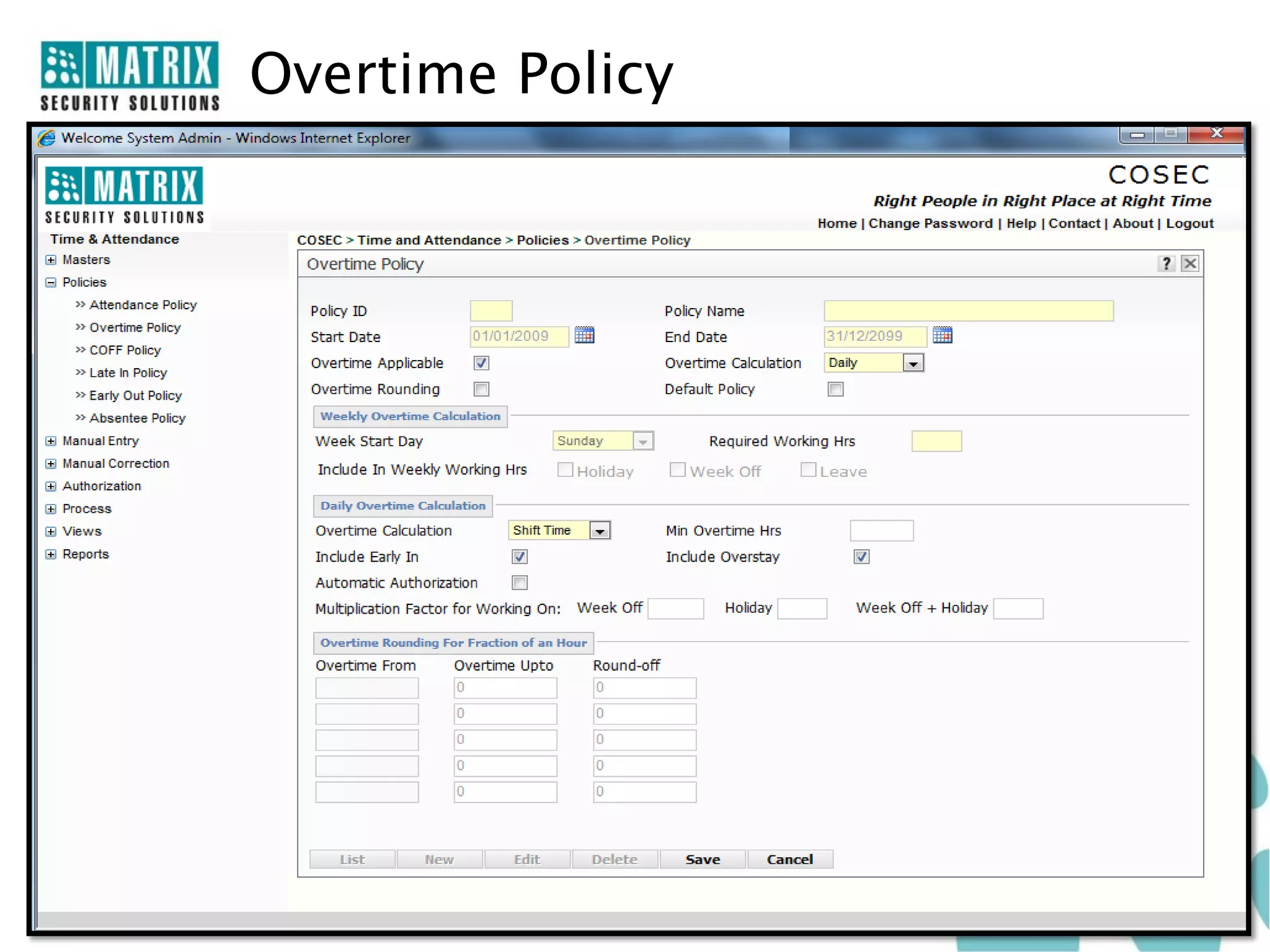 Overtime Policy
 