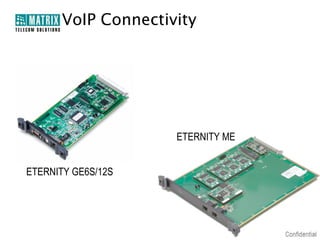 VoIP Connectivity




                    ETERNITY ME


ETERNITY GE6S/12S
 