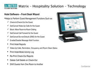 Hotel Matrix Map Matrix eternity hospitality pbx_presentation | PPT