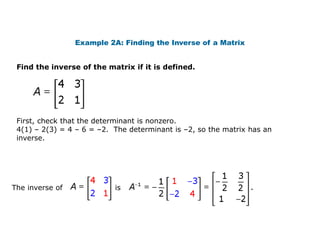 Matrix inverse | PPT