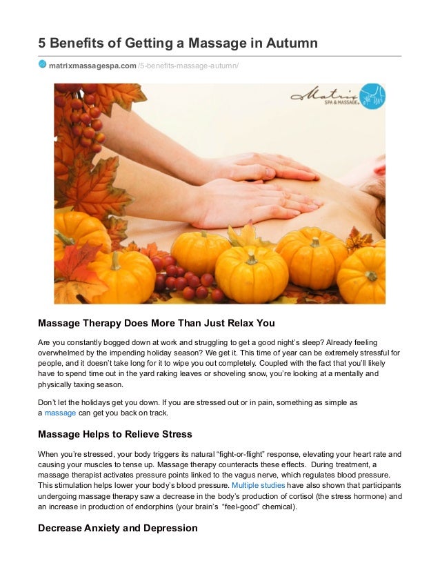 5 Benefits of Getting a Massage in Autumn