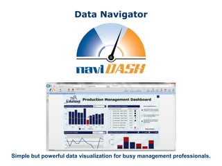 Data Navigator




Simple but powerful data visualization for busy management professionals.
 