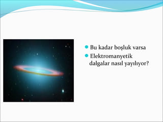 Bu kadar boşluk varsa
Elektromanyetik
dalgalar nasıl yayılıyor?
 