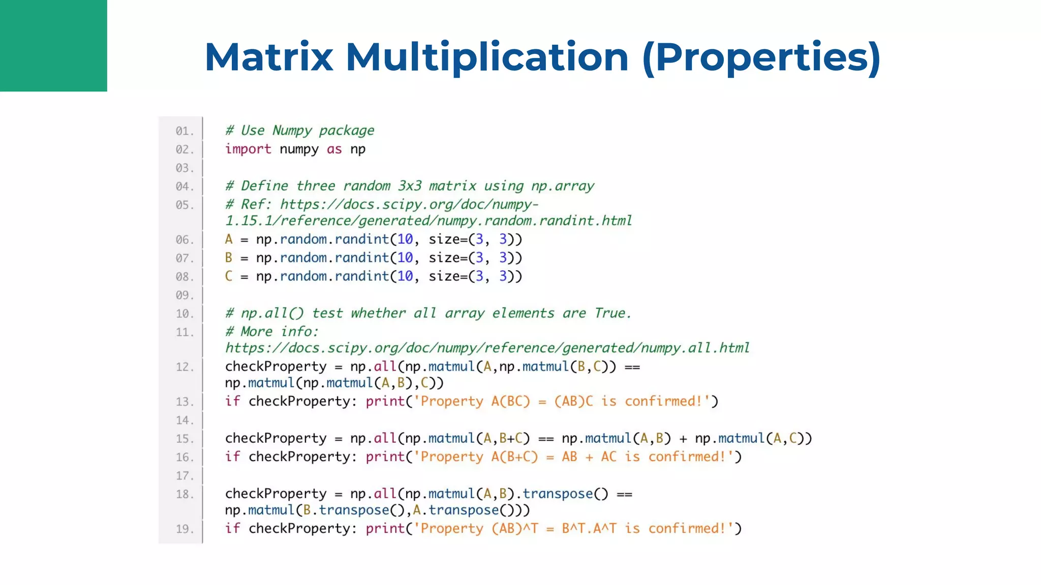 Matrix operations in practice using python | PDF