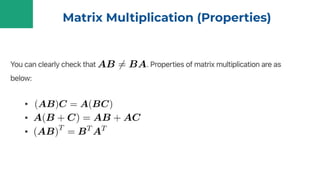 Matrix operations in practice using python | PDF