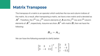 Matrix operations in practice using python | PPT