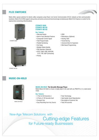 Matrix pbx products catalogue