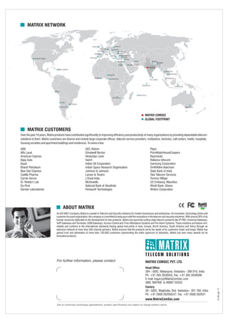 Matrix pbx products catalogue