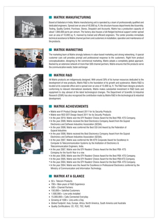 Matrix pbx products catalogue
