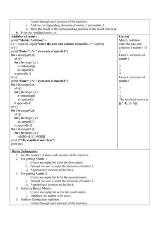 Matrix Programs in C with steps and sollutions | DOCX