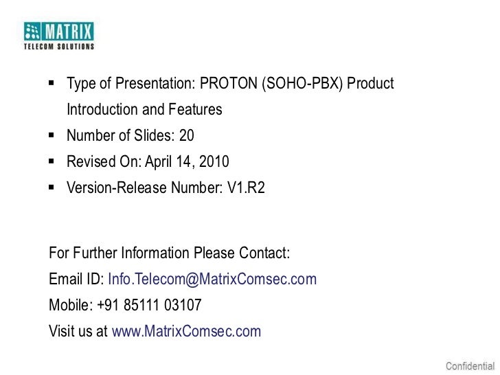 Matrix proton presentation