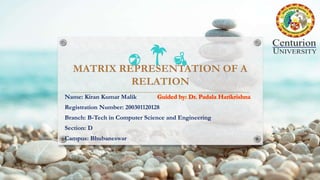 Name: Kiran Kumar Malik Guided by: Dr. Padala Harikrishna
Registration Number: 200301120128
Branch: B-Tech in Computer Science and Engineering
Section: D
Campus: Bhubaneswar
 
