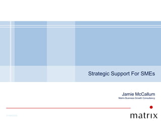 Strategic Support For SMEs


                           Jamie McCallum
                        Matrix Business Growth Consultancy




27/08/2009
 