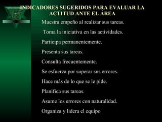 Precisiones sobre la matriz de evaluación Permite dar explicaciones sobre el porqué de los calificativos de los estudiantes. 