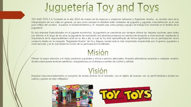 Objetivos De Una Empresa De Juguetes