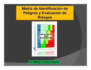 Matriz de Identificación de
Peligros y Evaluación de
Riesgos
EU. Millaray Fonseca Chandía
 