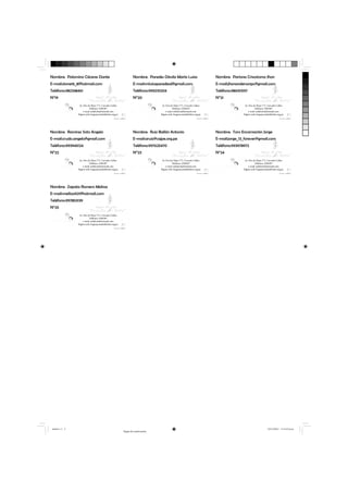 Nombre: Palomino Cáceres Dante

Nombre: Paredes Dávila María Luisa

Nombre: Pariona Crisostomo Jhon

E-mail:stone16_8@hotmail.com

E-mail:mluisaparedesd@gmail.com

E-mail:jhonandersonpc@gmail.com

Teléfono:982348461

Teléfono:995031204

Teléfono:986151597

N°19

N°20

N°21

Av. Dos de Mayo 771, Cercado Callao
Teléfono: 4296307
e-mail: milaloch@hotmail.com
Página web: hogarposadadebelen.org.pe

Av. Dos de Mayo 771, Cercado Callao
Teléfono: 4296307
e-mail: milaloch@hotmail.com
Página web: hogarposadadebelen.org.pe

Estamos en fa
cebook

Av. Dos de Mayo 771, Cercado Callao
Teléfono: 4296307
e-mail: milaloch@hotmail.com
Página web: hogarposadadebelen.org.pe

Estamos en fa
cebook

Estamos en fa
cebook

Nombre: Ramirez Soto Angelo

Nombre: Ruiz Ballón Antonio

Nombre: Toro Encarnación Jorge

E-mail:crudo.angelo@gmail.com

E-mail:aruiz@cajpe.org.pe

E-mail:jorge_13_forever@gmail.com

Teléfono:993945124

Teléfono:997625470

Teléfono:993978972

N°22

N°23

N°24

Av. Dos de Mayo 771, Cercado Callao
Teléfono: 4296307
e-mail: milaloch@hotmail.com
Página web: hogarposadadebelen.org.pe

Av. Dos de Mayo 771, Cercado Callao
Teléfono: 4296307
e-mail: milaloch@hotmail.com
Página web: hogarposadadebelen.org.pe

Estamos en fa
cebook

Estamos en fa
cebook

Av. Dos de Mayo 771, Cercado Callao
Teléfono: 4296307
e-mail: milaloch@hotmail.com
Página web: hogarposadadebelen.org.pe
Estamos en fa
cebook

Nombre: Zapata Romero Melissa
E-mail:meiliza921@hotmail.com
Teléfono:997853139
N°25
Av. Dos de Mayo 771, Cercado Callao
Teléfono: 4296307
e-mail: milaloch@hotmail.com
Página web: hogarposadadebelen.org.pe
Estamos en fa
cebook

matriz 1-1 2

22/12/2013 11:13:23 p.m.
Negro de cuatricromía

 