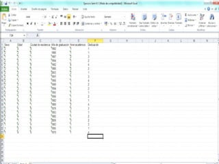 Matriz de datos: SPSS&Excell 