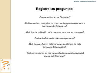 MATRIZ DE  FORMULACION DE PREGUNTAS 