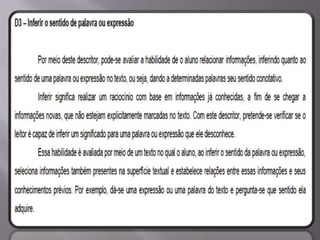 Matriz Comentada de Língua Portuguesa SPAECE