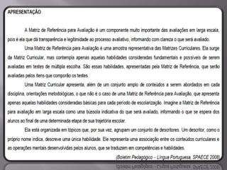 Matriz Comentada de Língua Portuguesa SPAECE