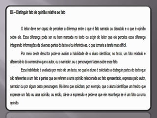 Matriz Comentada de Língua Portuguesa SPAECE