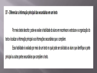 Matriz Comentada de Língua Portuguesa SPAECE