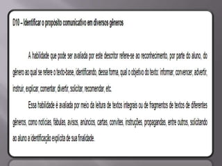 Matriz Comentada de Língua Portuguesa SPAECE