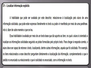 Matriz Comentada de Língua Portuguesa SPAECE