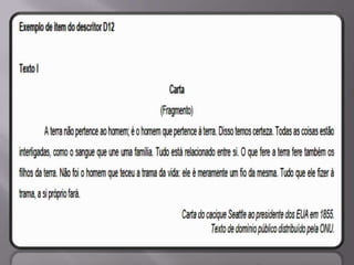 Matriz Comentada de Língua Portuguesa SPAECE