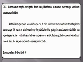 Matriz Comentada de Língua Portuguesa SPAECE