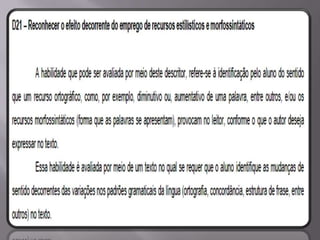 Matriz Comentada de Língua Portuguesa SPAECE