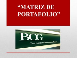 “MATRIZ DE
PORTAFOLIO”
 