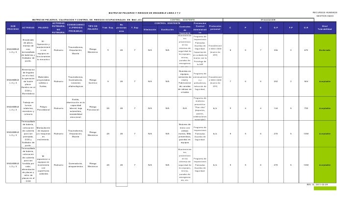 Matriz De Riesgos De Recursos Humanos